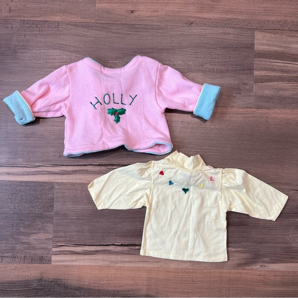 VTG Little by Little 2-Piece Long Sleeve & Puff Paint Sweater Jacket Set 0/6m - Picture 2 of 16